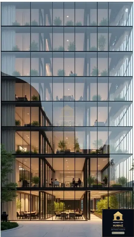 400 Sq. Yd. Commercial Building (Corner, 6 Bath, Unit 3) on Al-Murtaza Commercial For Rent in DHA Phase 8 Karachi — Property by Humaiz Architectural Asset