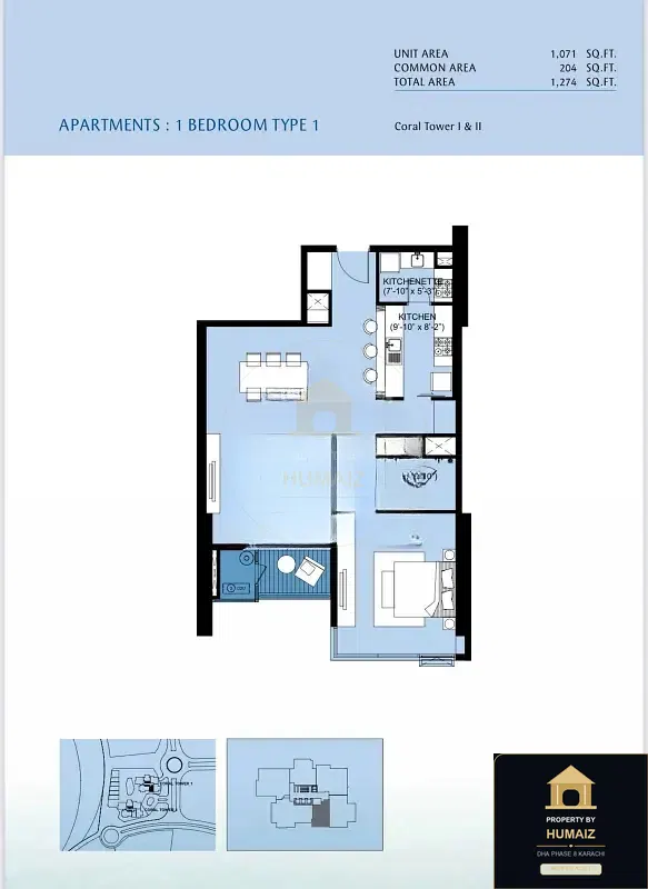1-Bedroom Luxury Apartment (Private Pool, 1 Bath, Suite 1) at Coral Towers For Sale in DHA Phase 8 Karachi — Photograph 16