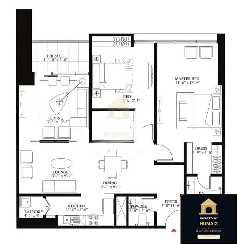 2-Bedroom Luxury Apartment (Boulevard Facing, 3 Bath, Suite 18) at Panorama For Sale in DHA Phase 8 Karachi — Photograph 8