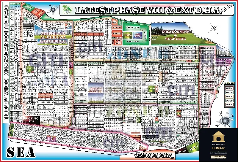 500 Sq. Yd. Residential Plot (West Open, Parcel 28) in Zone D For Sale in DHA Phase 8 Karachi — Property by Humaiz Architectural Asset