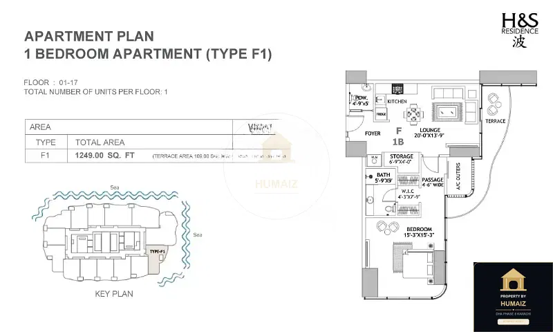 1-Bedroom Luxury Apartment (Sea Facing, 2 Bath, Suite 84) at HMR Waterfront For Sale in DHA Phase 8 Karachi — Photograph 5
