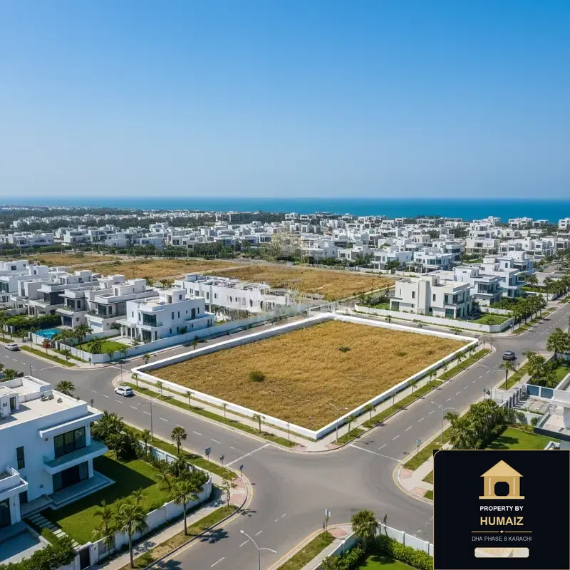500 Sq. Yd. Residential Plot (Parcel 3) in Khayaban-e-Shujaat For Sale in DHA Phase 8 Karachi — Property by Humaiz Architectural Asset
