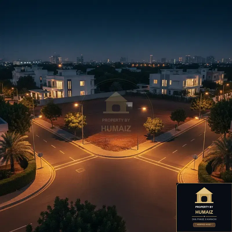 100 Sq. Yd. Commercial Plot (Parcel 3) on Peninsula Commercial For Sale in DHA Phase 8 Karachi — Property by Humaiz Architectural Asset