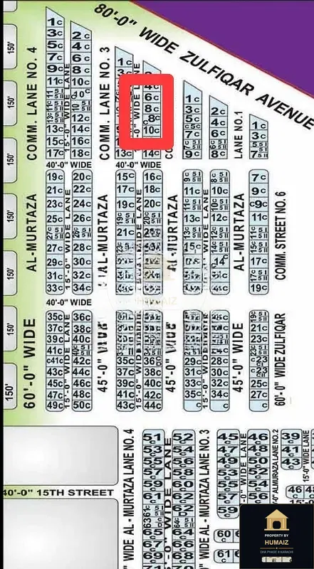 200 Sq. Yd. Commercial Plot (Parcel 17) on Al-Murtaza Commercial For Sale in DHA Phase 8 Karachi — Property by Humaiz Architectural Asset