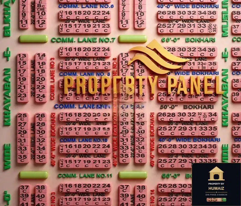 100 Sq. Yd. Residential Plot (West Open, Parcel 5) in DHA Phase 8 For Sale in DHA Phase 8 Karachi — Property by Humaiz Architectural Asset