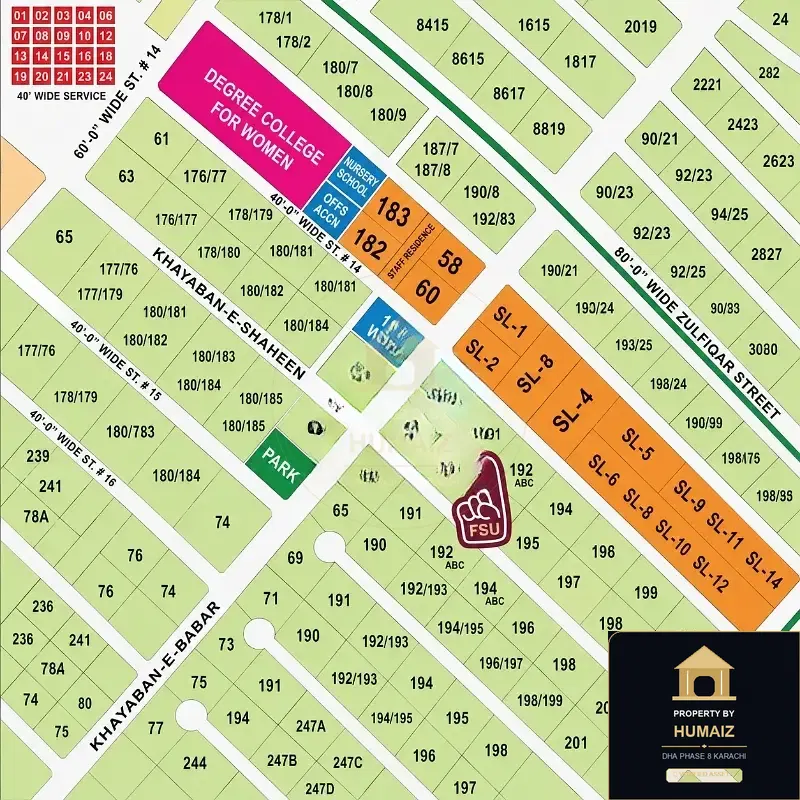 2,000 Sq. Yd. Residential Plot (Parcel 1) on Zulfiqar Commercial For Sale in DHA Phase 8 Karachi — Property by Humaiz Architectural Asset
