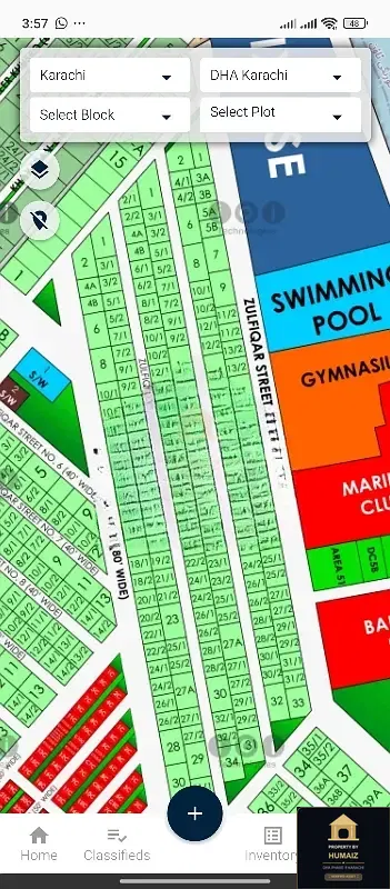 500 Sq. Yd. Residential Plot (West Open, Parcel 16) on Zulfiqar Commercial For Sale in DHA Phase 8 Karachi — Property by Humaiz Architectural Asset