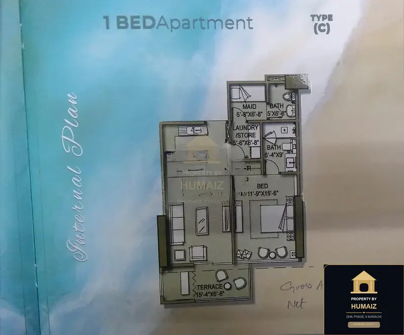 1-Bedroom Luxury Apartment (1 Bath, Suite 93) at HMR Waterfront For Sale in DHA Phase 8 Karachi — Property by Humaiz Architectural Asset