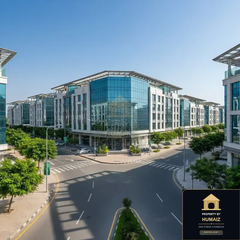 200 Sq. Yd. Commercial Plot (Parcel 27) on Peninsula Commercial For Sale in DHA Phase 8 Karachi — Property by Humaiz Architectural Asset