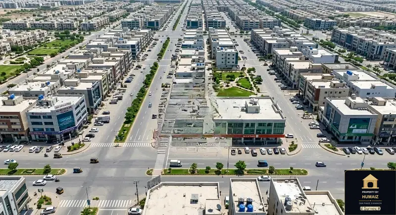 100 Sq. Yd. Commercial Plot (Parcel 17) on Peninsula Commercial For Sale in DHA Phase 8 Karachi — Property by Humaiz Architectural Asset