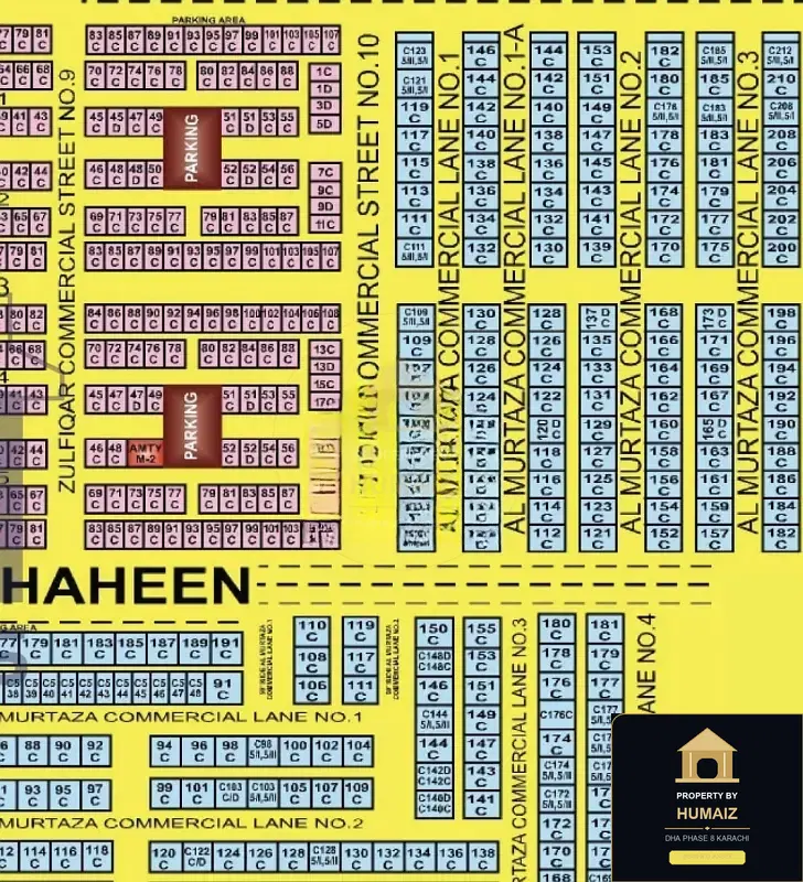 100 Sq. Yd. Commercial Plot (Parcel 1) on Zulfiqar Commercial For Sale in DHA Phase 8 Karachi — Property by Humaiz Architectural Asset