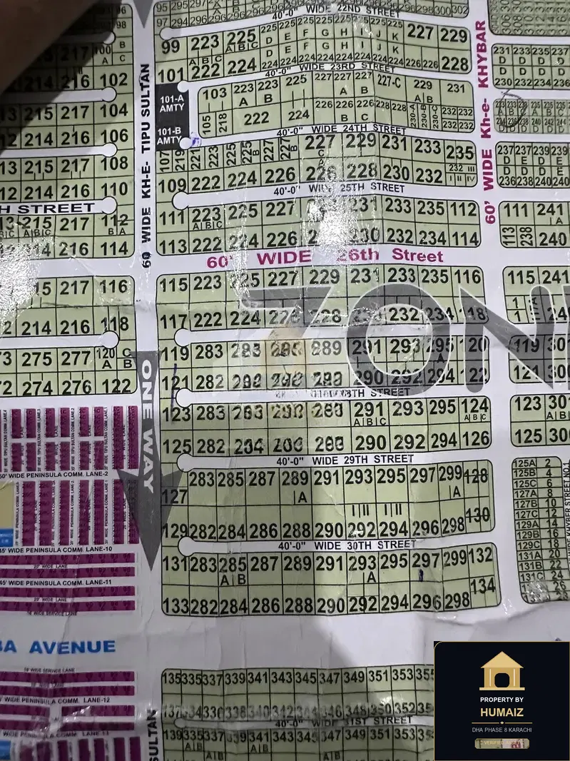 666 Sq. Yd. Residential Plot (West Open, Parcel 1) in Khayaban-e-Tipu Sultan For Sale in DHA Phase 8 Karachi — Property by Humaiz Architectural Asset