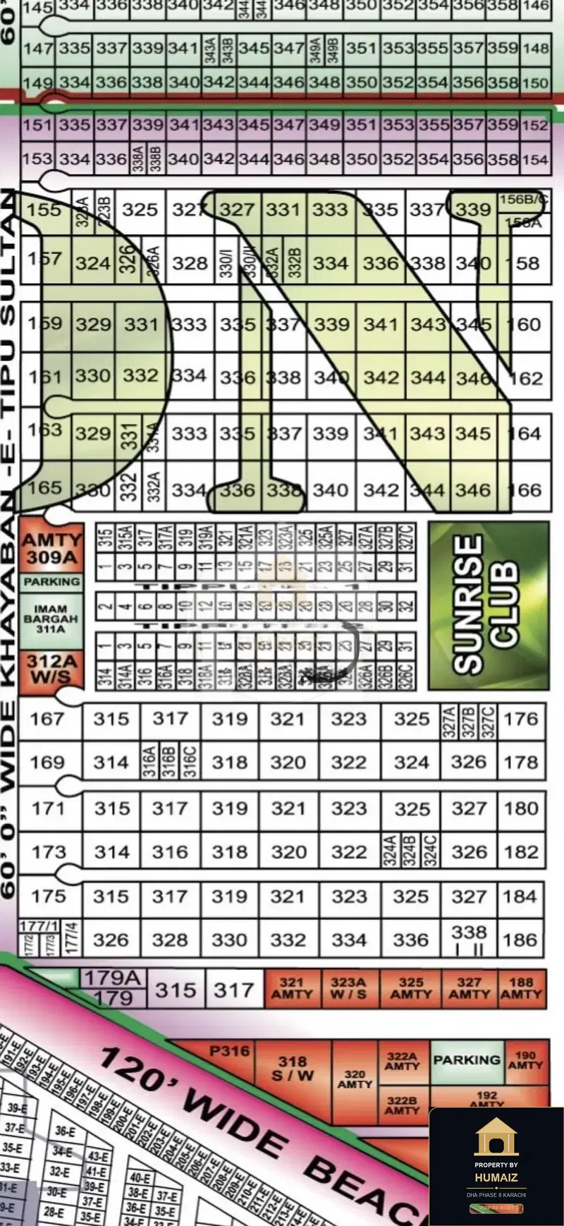 500 Sq. Yd. Residential Plot (Parcel 5) in Khayaban-e-Tipu Sultan For Sale in DHA Phase 8 Karachi — Property by Humaiz Architectural Asset