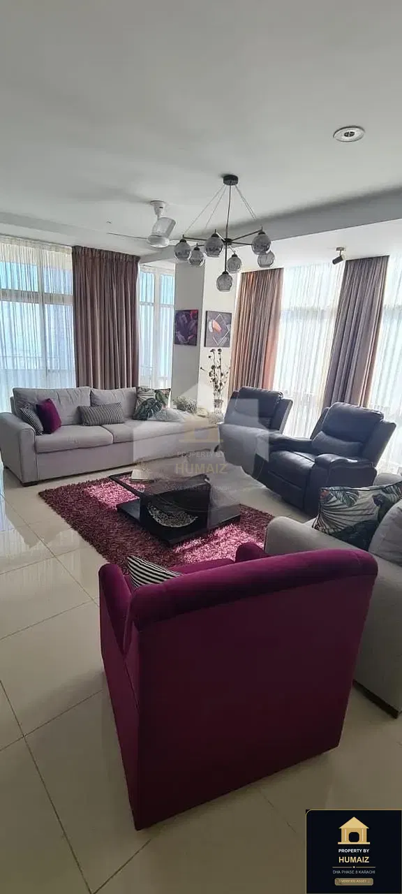 4-Bedroom Luxury Apartment (Sea Facing, 5 Bath, Suite 3) at Pearl Towers For Rent in DHA Phase 8 Karachi — Property by Humaiz Architectural Asset