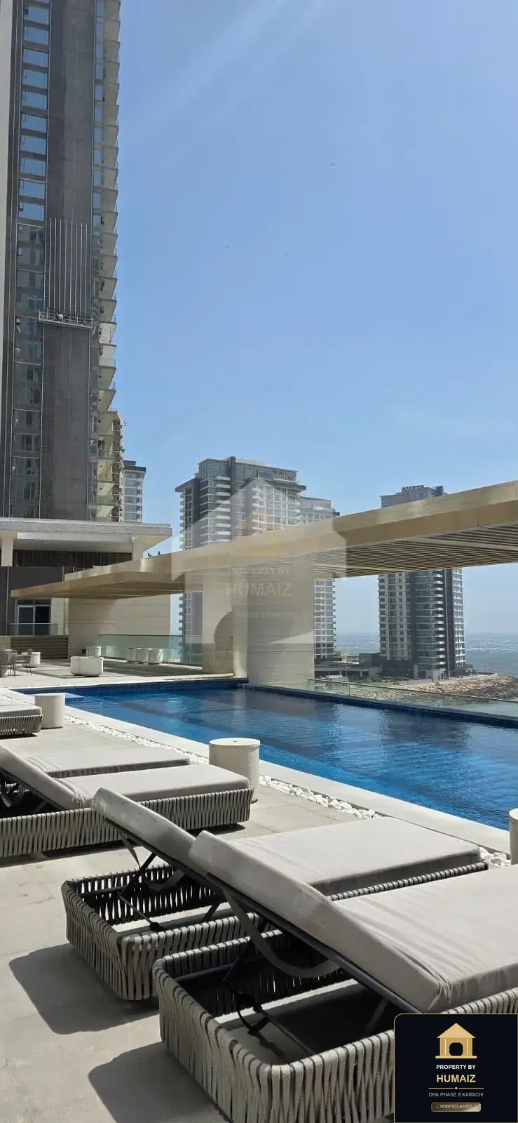 3-Bedroom Luxury Apartment (Sea Facing, 4 Bath, Suite 3) at The Views For Rent in DHA Phase 8 Karachi — Property by Humaiz Architectural Asset