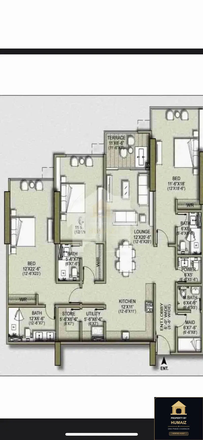 3-Bedroom Luxury Apartment (Sea Facing, 4 Bath, Suite 31) at HMR Waterfront For Sale in DHA Phase 8 Karachi — Photograph 3