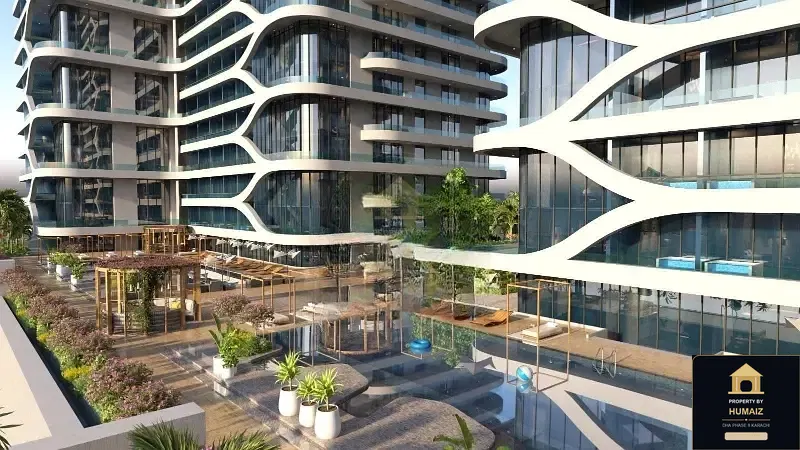 1-Bedroom Luxury Apartment (1 Bath, Suite 48) at HMR Waterfront For Sale in DHA Phase 8 Karachi — Property by Humaiz Architectural Asset