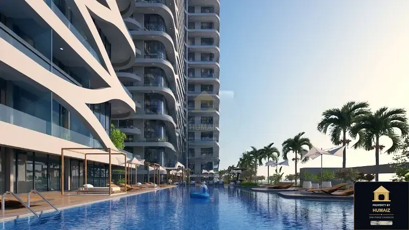 1-Bedroom Luxury Apartment (Private Pool, 1 Bath, Suite 3) in DHA Phase 8 For Sale in DHA Phase 8 Karachi — Property by Humaiz Architectural Asset