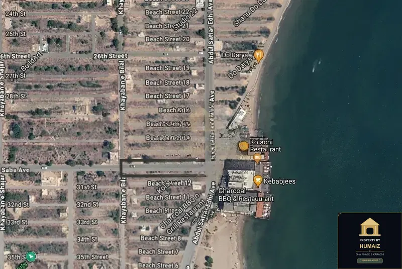 1,000 Sq. Yd. Residential Plot (Parcel 1) on Beach Avenue For Sale in DHA Phase 8 Karachi — Property by Humaiz Architectural Asset