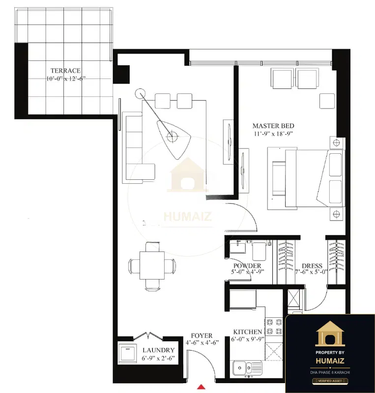 1-Bedroom Luxury Apartment (Private Pool, 2 Bath, Suite 23) at Panorama For Sale in DHA Phase 8 Karachi — Photograph 4