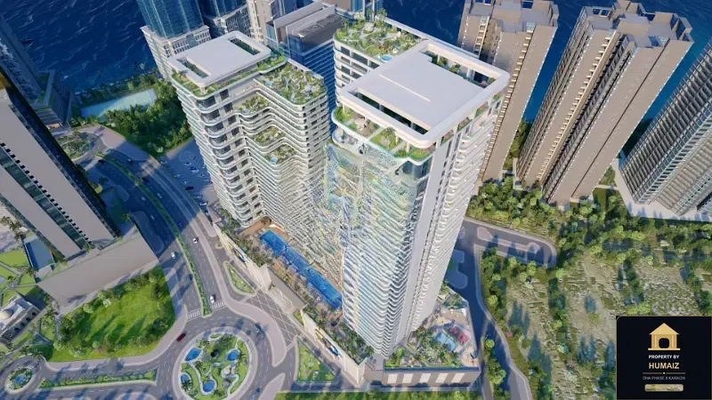 3-Bedroom Luxury Apartment (Corner, 3 Bath, Suite 61) at HMR Waterfront For Sale in DHA Phase 8 Karachi — Photograph 3