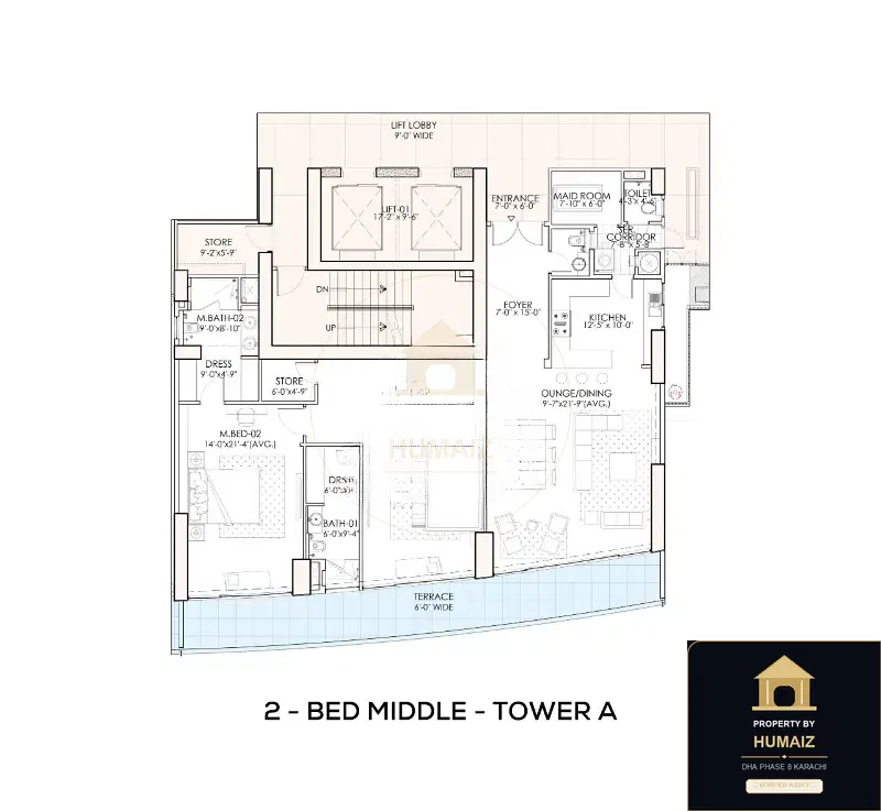 2-Bedroom Luxury Apartment (Private Pool, 3 Bath, Suite 4) at The Arkadians For Sale in DHA Phase 8 Karachi — Photograph 3