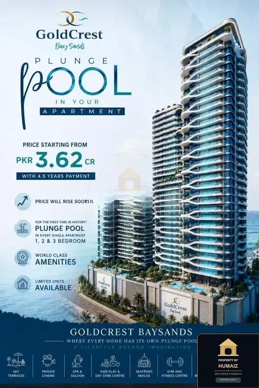 1-Bedroom Luxury Apartment (Private Pool, 2 Bath, Suite 2) at Emaar Oceanfront For Sale in DHA Phase 8 Karachi — Photograph 2