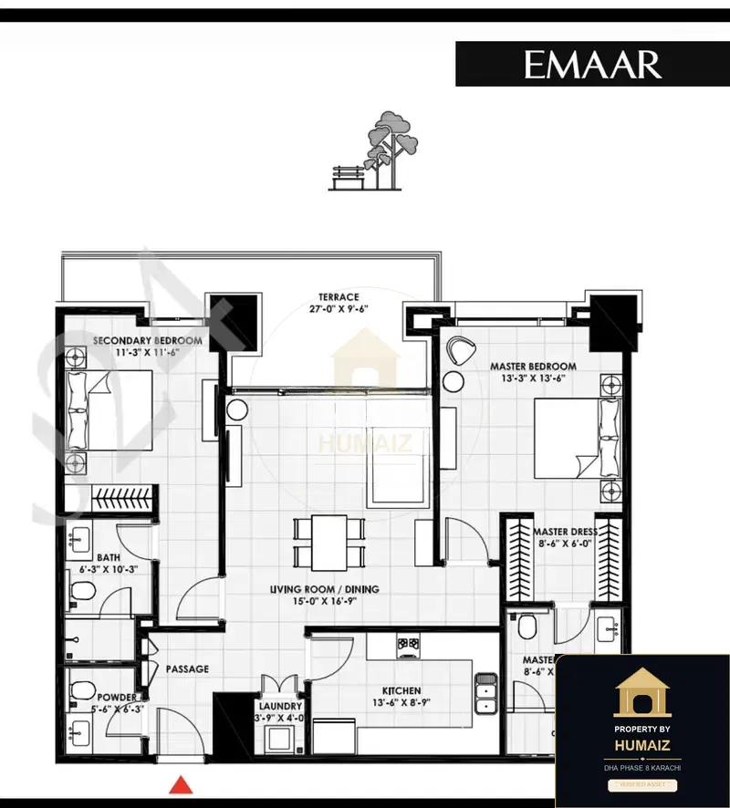 2-Bedroom Luxury Apartment (Private Pool, 3 Bath, Suite 10) at Park Edge For Sale in DHA Phase 8 Karachi — Property by Humaiz Architectural Asset