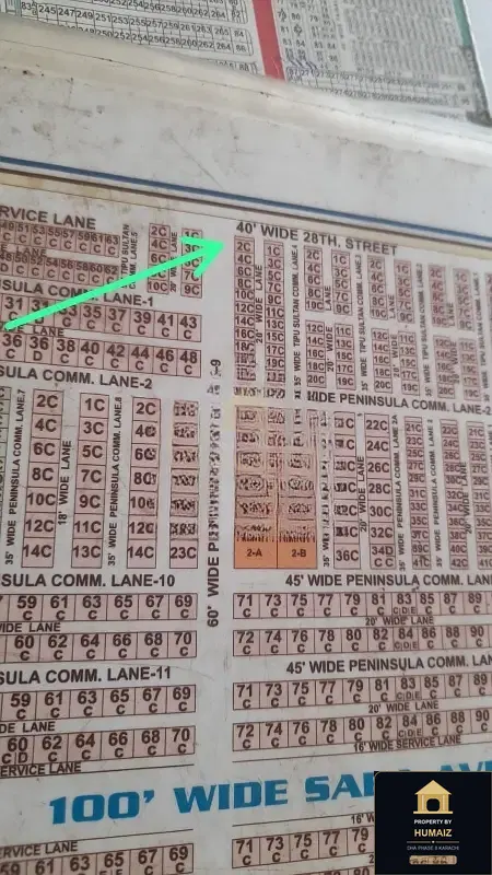 100 Sq. Yd. Commercial Plot (Corner, Parcel 55) on Peninsula Commercial For Sale in DHA Phase 8 Karachi — Property by Humaiz Architectural Asset