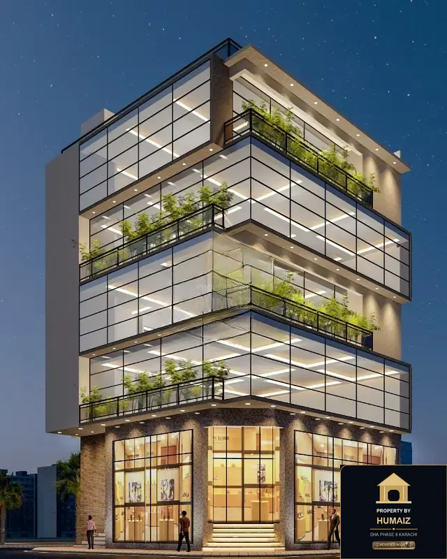 113 Sq. Yd. Corporate Office Space (Corner, 1 Bath, Unit 4) on Al-Murtaza Commercial For Sale in DHA Phase 8 Karachi — Property by Humaiz Architectural Asset