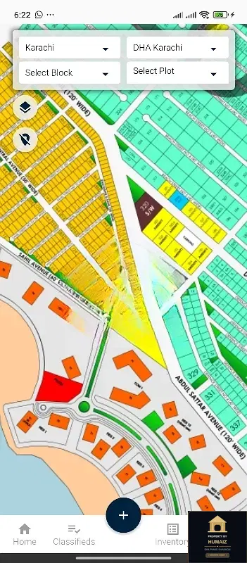600 Sq. Yd. Commercial Plot (Parcel 5) on Beach Avenue For Sale in DHA Phase 8 Karachi — Property by Humaiz Architectural Asset