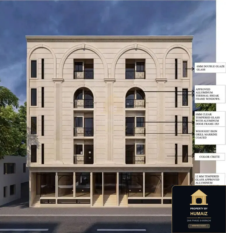 3-Bedroom Luxury Apartment on Peninsula Commercial For Sale in DHA Phase 8 Karachi — Property by Humaiz Architectural Asset