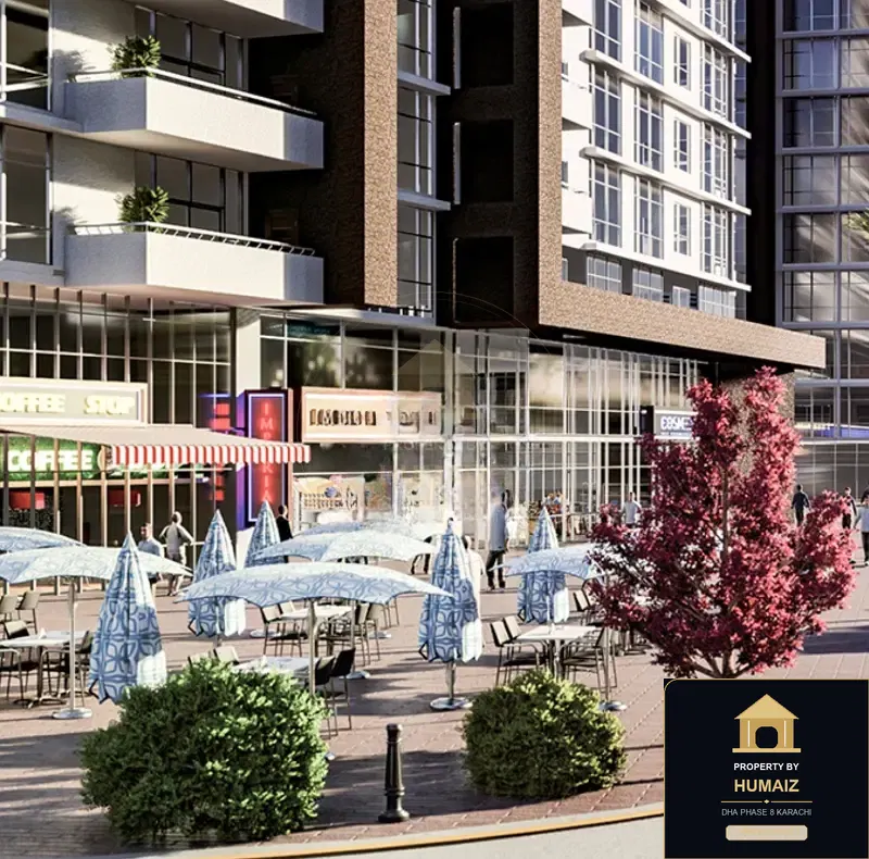 188 Sq. Yd. Commercial Retail Shop at Pearl Towers For Sale in DHA Phase 8 Karachi — Property by Humaiz Architectural Asset