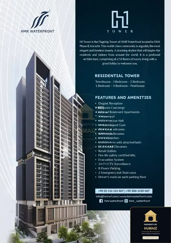 3-Bed Luxury Penthouse (Sea Facing, 3 Bath, Suite 3) at HMR Waterfront For Sale in DHA Phase 8 Karachi — Photograph 3