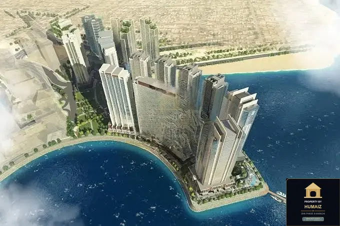1-Bedroom Luxury Apartment (Private Pool, 1 Bath, Suite 75) at HMR Waterfront For Sale in DHA Phase 8 Karachi — Property by Humaiz Architectural Asset