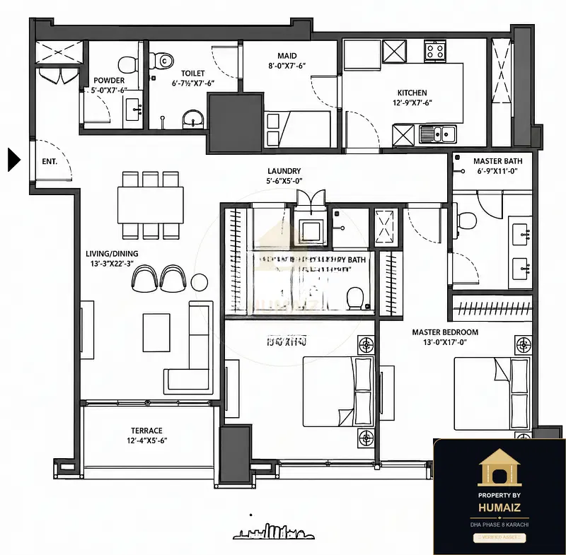 2-Bedroom Luxury Apartment (Sea Facing, 4 Bath, Suite 11) at Park Edge For Sale in DHA Phase 8 Karachi — Photograph 2