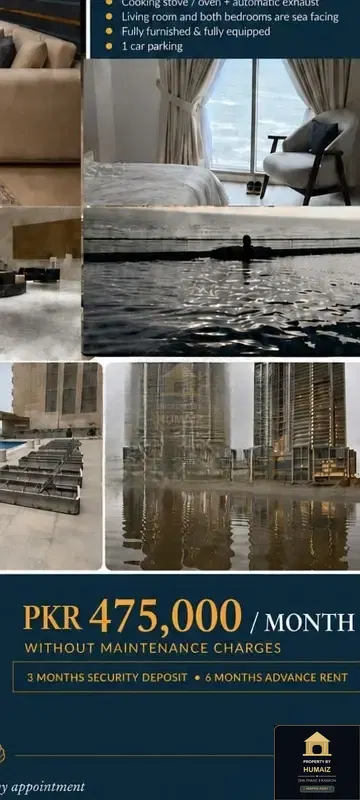 2-Bedroom Luxury Apartment (Sea Facing, 3 Bath, Suite 6) at Emaar Oceanfront For Rent in DHA Phase 8 Karachi — Photograph 13