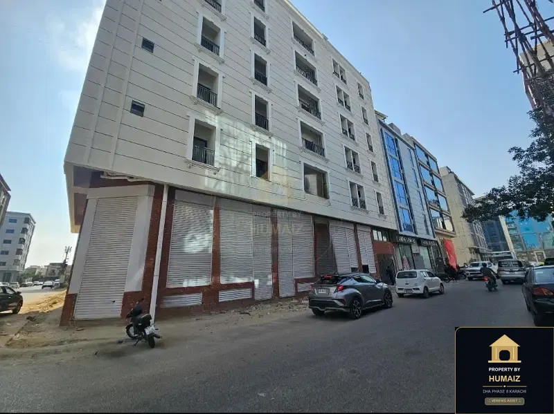 100 Sq. Yd. Commercial Retail Shop (Corner, Unit 2) on Al-Murtaza Commercial For Sale in DHA Phase 8 Karachi — Property by Humaiz Architectural Asset