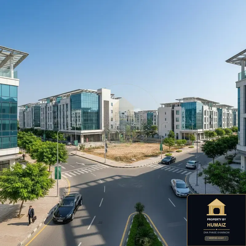 200 Sq. Yd. Commercial Plot (Parcel 29) on Peninsula Commercial For Sale in DHA Phase 8 Karachi — Property by Humaiz Architectural Asset