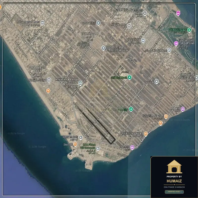 500 Sq. Yd. Residential Plot (Parcel 51) in Zone D For Sale in DHA Phase 8 Karachi — Property by Humaiz Architectural Asset