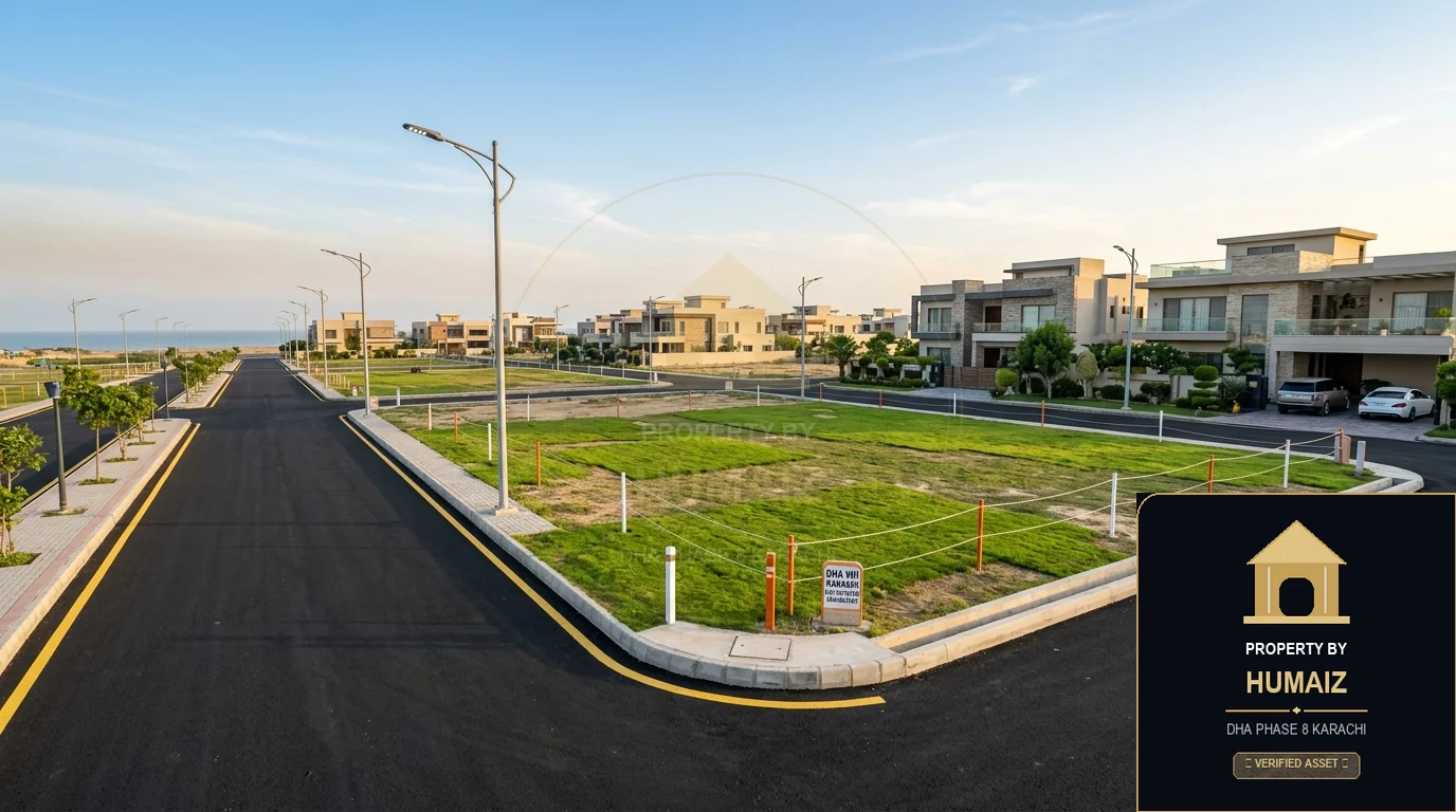 666 Sq. Yd. Residential Plot on Al-Murtaza Commercial For Sale in DHA Phase 8 Karachi — Property by Humaiz Architectural Asset