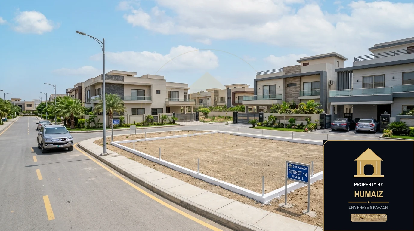 100 Sq. Yd. Residential Plot (Parcel 2) in Khayaban-e-Iqbal For Sale in DHA Phase 8 Karachi — Property by Humaiz Architectural Asset